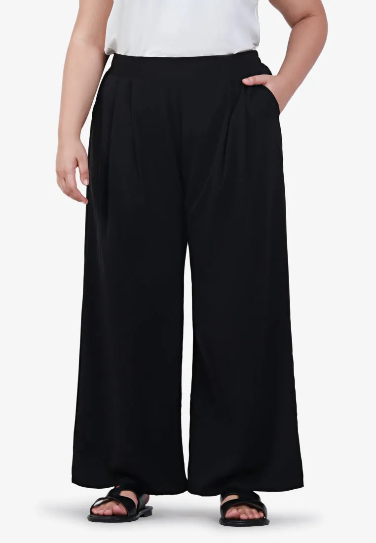 Sung Korean Inspired Lightweight Wide Pants - Black