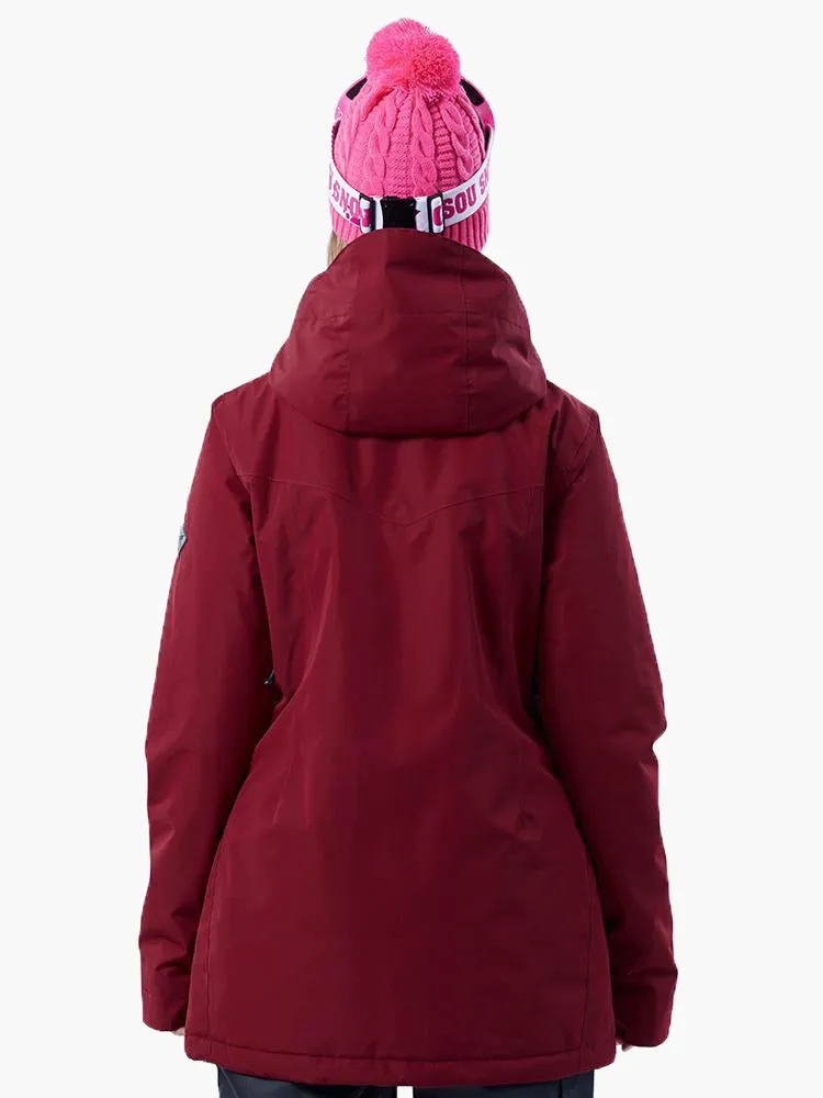 Thermal Warm High Waterproof Windproof Wine Red Ski/Snowboard Jackets