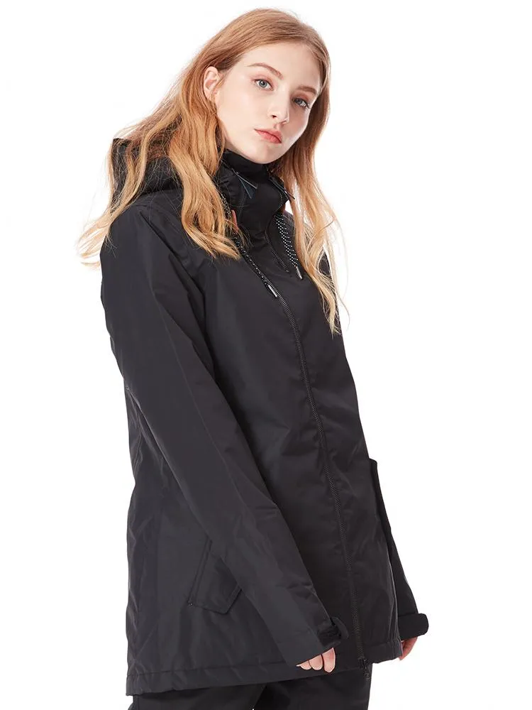 Thermal Warm Waterproof Windproof Black Women's Ski Jackets