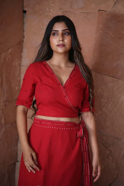 Urmul'Madno' Laal Ishq Cotton skirt with top (2pc skirt and top )