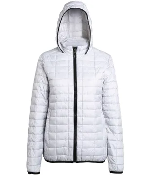 Womens honeycomb hooded jacket | White